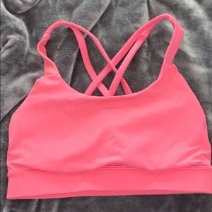 neon pink lululemon sports bra size 2